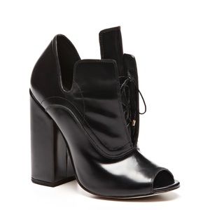 Ellery peep toe black leather Boardwalk Booties 39